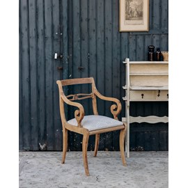 Fauteuil en bois et tissu n°632