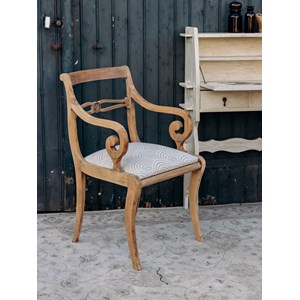Fauteuil en bois et tissu n°632