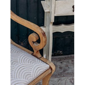 Fauteuil en bois et tissu n°632