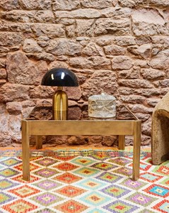 Table basse en laiton et verre n°644