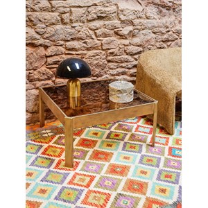 Table basse en laiton et verre n°644