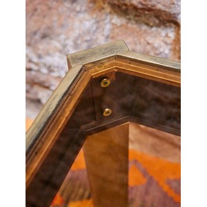 Table basse en laiton et verre n°644