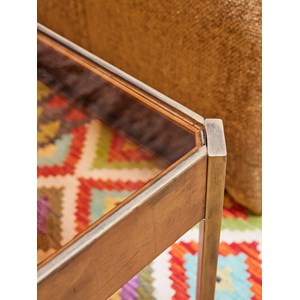 Table basse en laiton et verre n°644