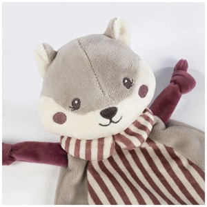 Doudou plat écureuil cherry rayé