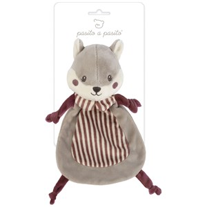 Doudou plat écureuil cherry rayé