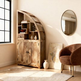 Bibliothèque bois d'acacia