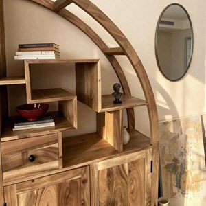 Bibliothèque bois d'acacia