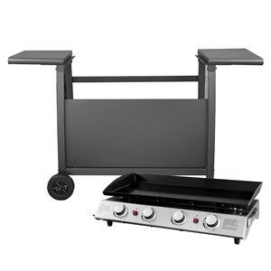 Plancha au gaz valencia - 4 brûleurs 10kw + chariot