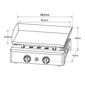 Plancha au gaz mala - 2 brûleurs 5kw