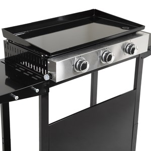 Plancha au gaz mérida 3 brûleurs + chariot