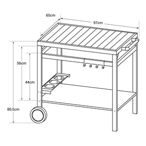 Desserte aveiro noire pour plancha