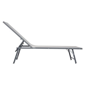 Lot de 2 bains de soleil pliants sicilia textilène gris - structure anthracite