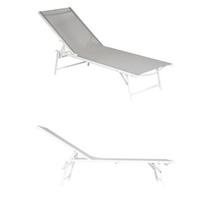 Lot de 2 bains de soleil pliants sicilia en textilène gris