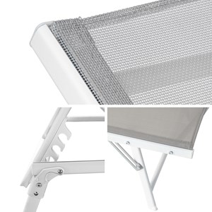 Lot de 2 bains de soleil pliants sicilia en textilène gris