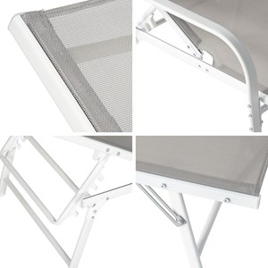 Lot de 2 bains de soleil sardinia en textilène gris struct. Blanche