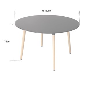 Table ronde 120cm blanche martha