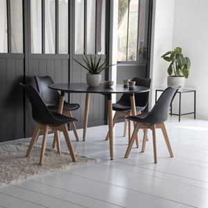 Table ronde 120cm noire martha