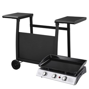 Plancha au gaz séville - 3 brûleurs 7,5kw + chariot