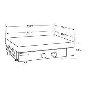 Plancha gaz en fonte finesta - 2 brûleurs