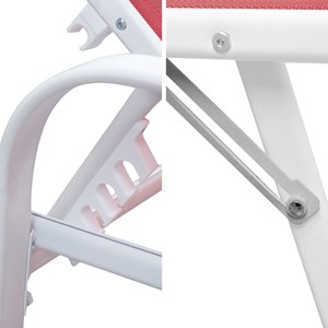 Lot de 2 bains de soleil sardinia en textilène rose struct. Blanche