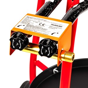 Paellera à gaz valencia, 2 brûleurs, sur chariot