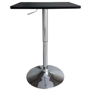 Table de bar carrée noire et chrome luke