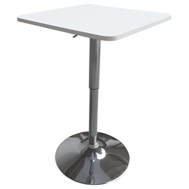 Table de bar carrée blanche et chrome luke