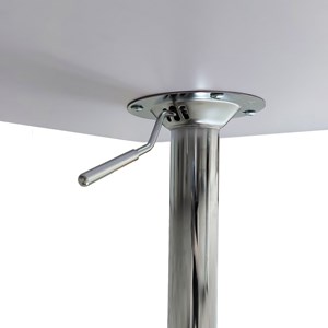 Table de bar carrée blanche et chrome luke