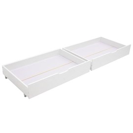 Lot de 2 tiroirs de rangement blancs pour lit