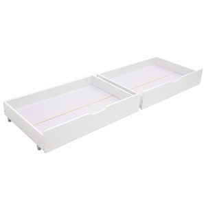Lot de 2 tiroirs de rangement blancs pour lit