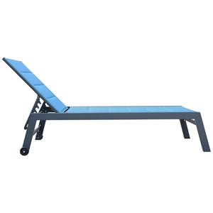 Bain de soleil barbados en textilène bleu gris - aluminium anthracite