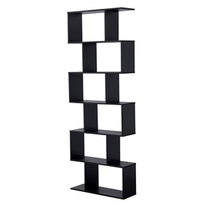 Bibliothèque 6 étagères noire virginia