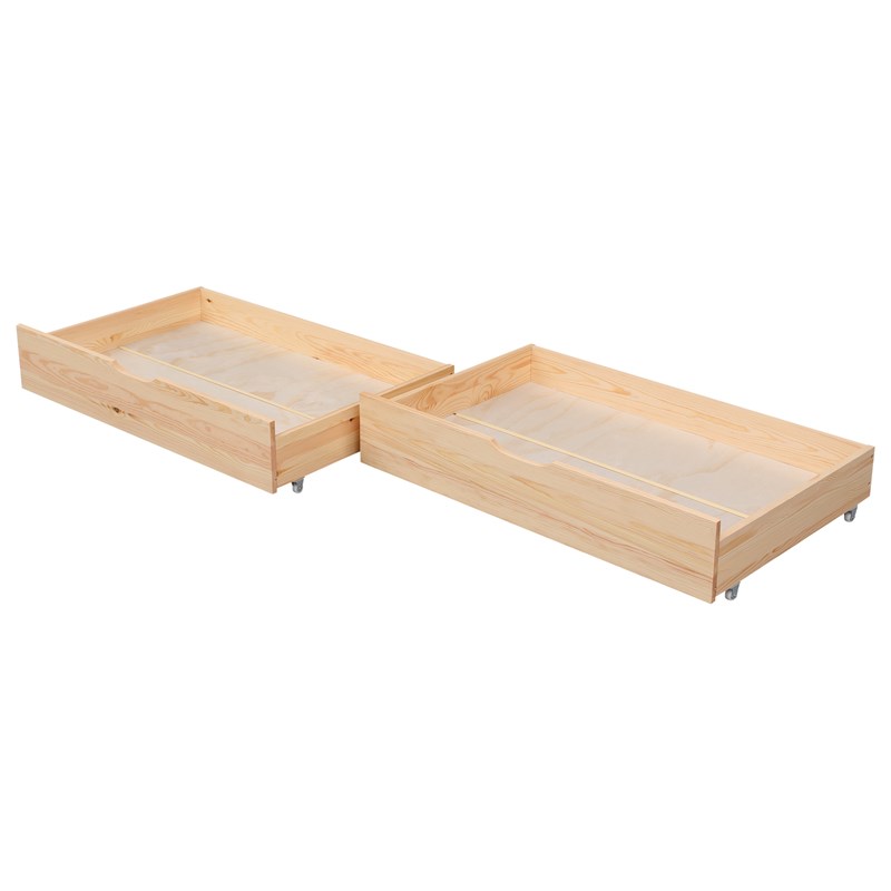 Lot de 2 tiroirs de rangement bois pour lit