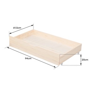 Lot de 2 tiroirs de rangement bois pour lit