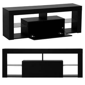 Meuble tv 140cm noir à led daryl