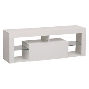 Meuble tv 140cm blanc à led daryl