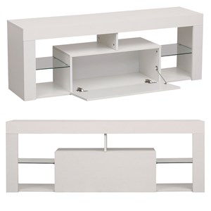 Meuble tv 140cm blanc à led daryl