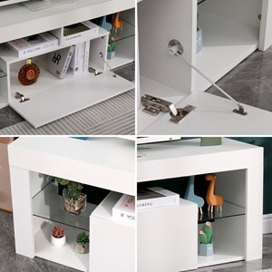 Meuble tv 140cm blanc à led daryl