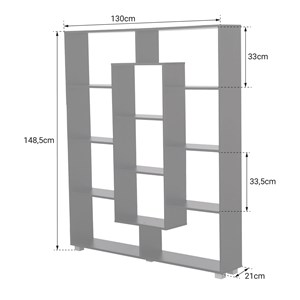 Bibliothèque 11 étagères multiformes noire emily