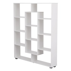 Bibliothèque 11 étagères multiformes blanche emily