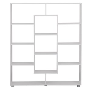 Bibliothèque 11 étagères multiformes blanche emily