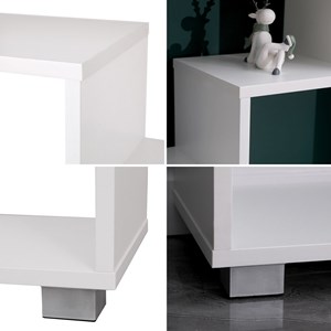 Bibliothèque 11 étagères multiformes blanche emily