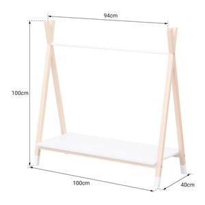 Penderie pour enfant bois et blanche lou