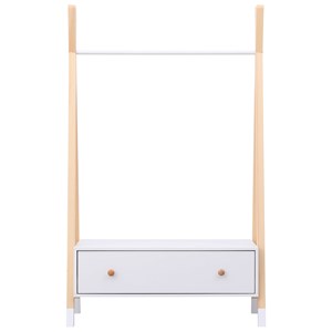Penderie pour enfant bois et blanche avec tiroir lou