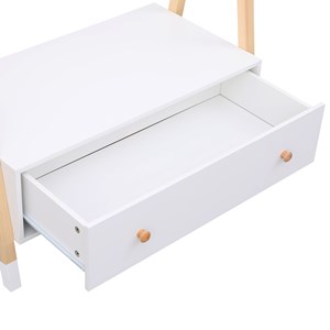 Penderie pour enfant bois et blanche avec tiroir lou