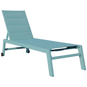 Bain de soleil barbados en textilène bleu clair - aluminium bleu clair
