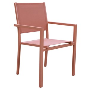 Lot de 10 chaises en aluminium et textilène terracotta