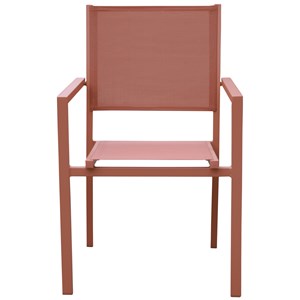Lot de 6 chaises en aluminium et textilène terracotta