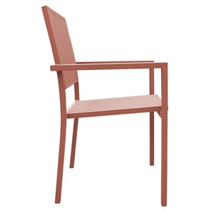 Lot de 8 chaises en aluminium et textilène terracotta