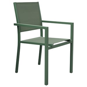 Lot de 10 chaises en aluminium et textilène vert sauge